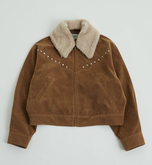  「ボアカラースタッズスウェードブルゾン」|ブルゾン・スタジャン|