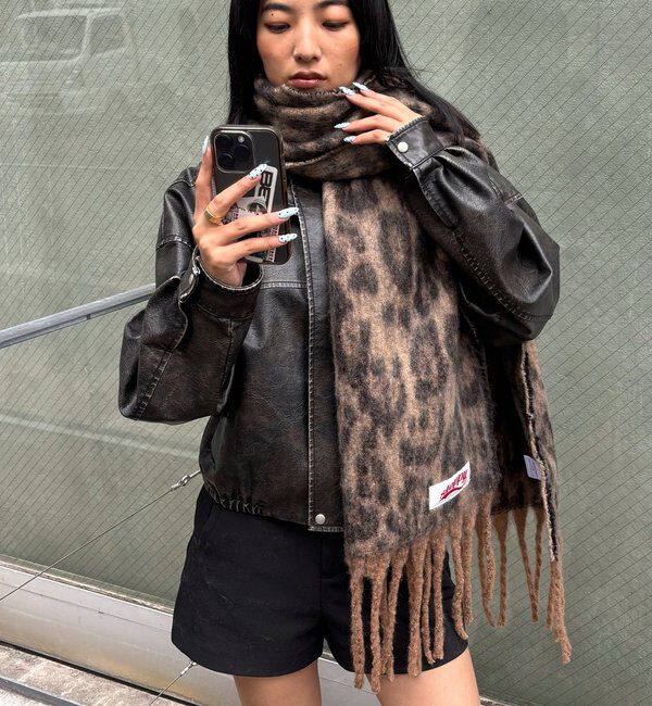  「SLOPPY LEOPARD MUFFLER/ヒョウ柄マフラー」|マフラー|