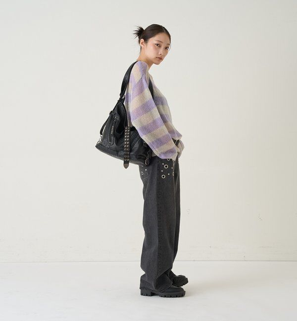  「ワイドボーダーメッシュニット」|ニット・セーター|