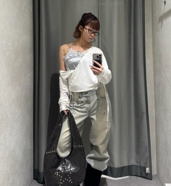  「スタッズリブカシュクールフーディ」|パーカー|