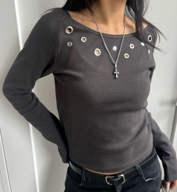  「アイレットオフショルトップス」|Tシャツ・カットソー|