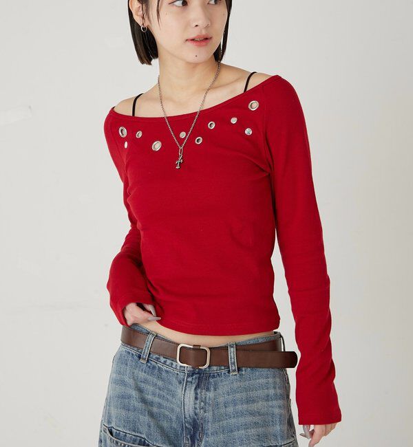  「アイレットオフショルトップス」|Tシャツ・カットソー|