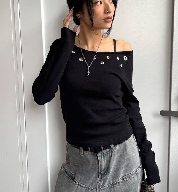  「アイレットオフショルトップス」|Tシャツ・カットソー|