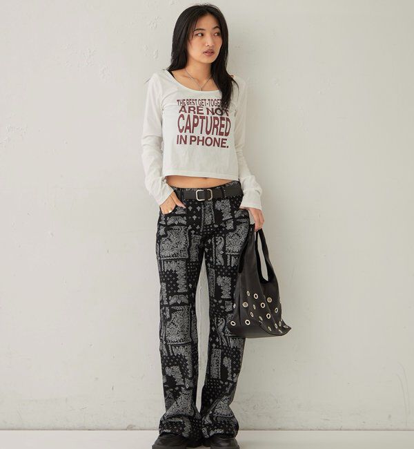  「アソート柄フレアパンツ」|チノ|