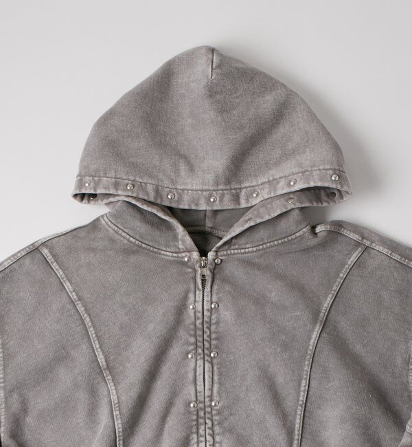  「【UNISEX】KOOKY'N ケミカルスタッズ切り替えジップパーカー」|パーカー|