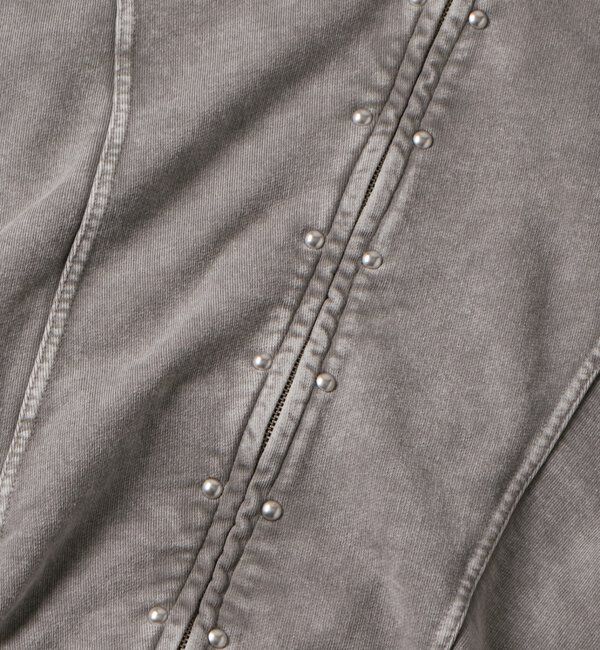  「【UNISEX】KOOKY'N ケミカルスタッズ切り替えジップパーカー」|パーカー|