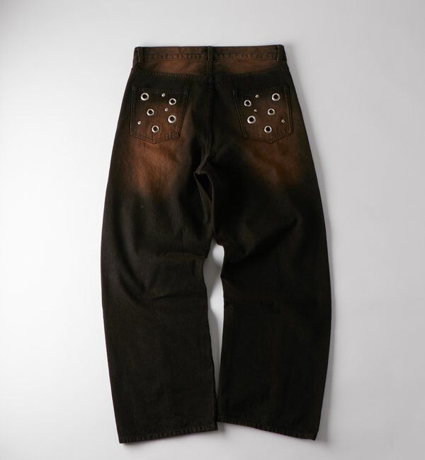  「アイレットスタッズスウィッチングブラストワイドデニム」|デニム|