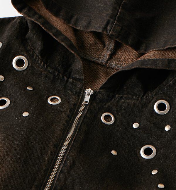  「アイレットスタッズデニムフードブルゾン」|ブルゾン・スタジャン|