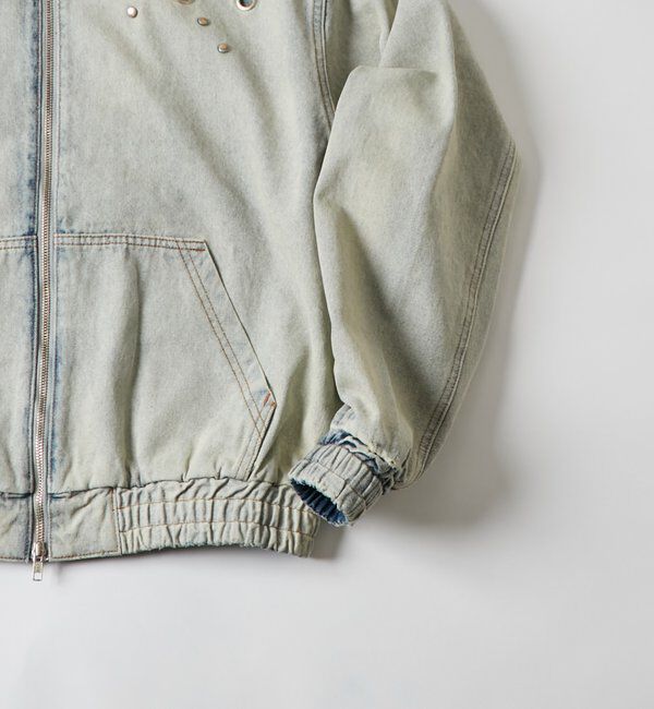  「アイレットスタッズデニムフードブルゾン」|ブルゾン・スタジャン|