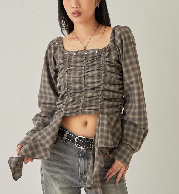  「イレヘムギャザーオフショルブラウス」|シャツ・ブラウス|