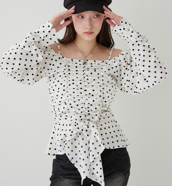  「イレヘムギャザーオフショルブラウス」|シャツ・ブラウス|