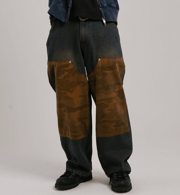  「KOOKY'Nダブルニー切り替えデニム」|デニム|