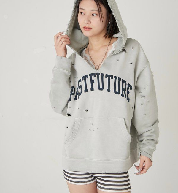  「【FromVintage】ダメージパーカー」|パーカー|