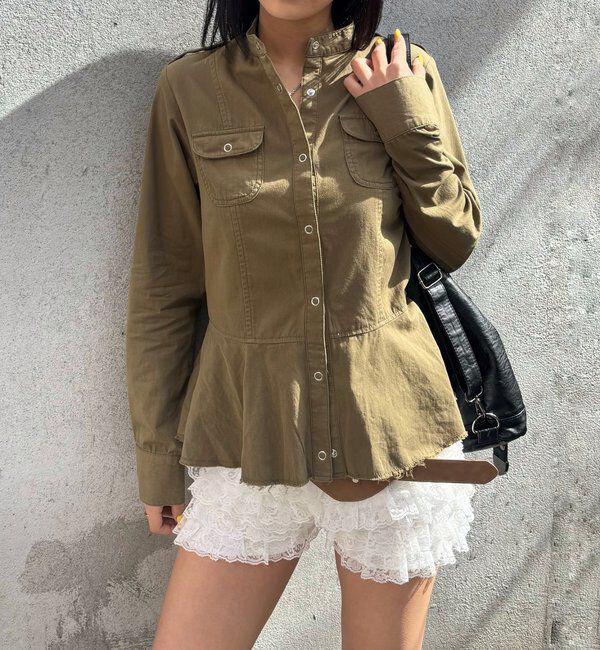  「ミリタリーペプラムブラウス」|シャツ・ブラウス|