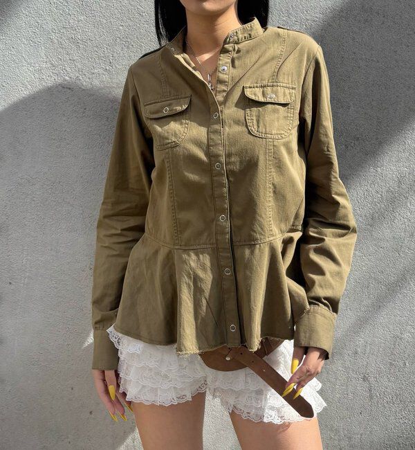  「ミリタリーペプラムブラウス」|シャツ・ブラウス|