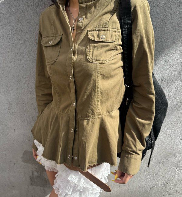  「ミリタリーペプラムブラウス」|シャツ・ブラウス|