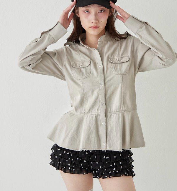  「ミリタリーペプラムブラウス」|シャツ・ブラウス|