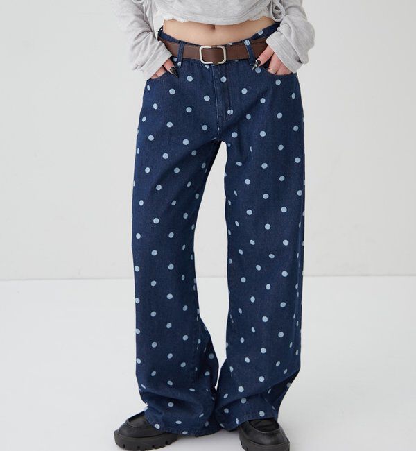  「アソートドットローライズパンツ」|チノ|