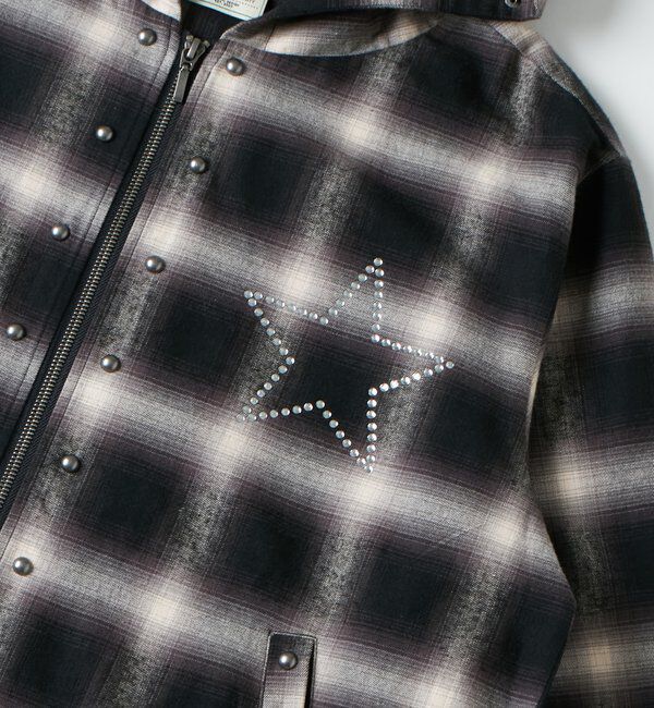 「【UNISEX】KOOKY'N スタースタッズフードシャツ」|シャツ・ブラウス|