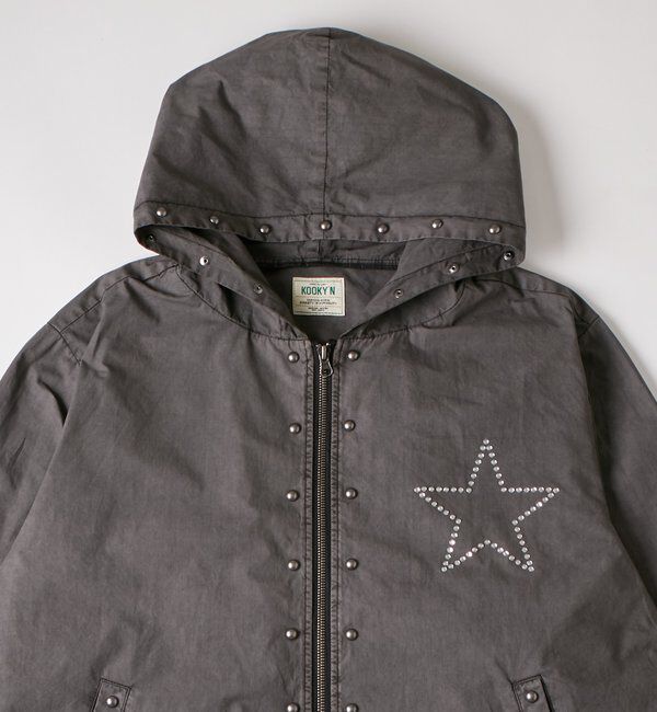  「【UNISEX】KOOKY'N スタースタッズフードシャツ」|シャツ・ブラウス|