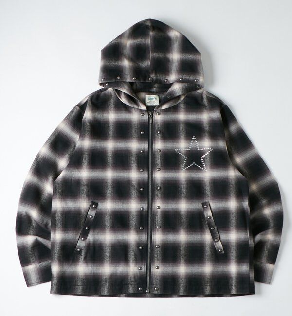  「【UNISEX】KOOKY'N スタースタッズフードシャツ」|シャツ・ブラウス|