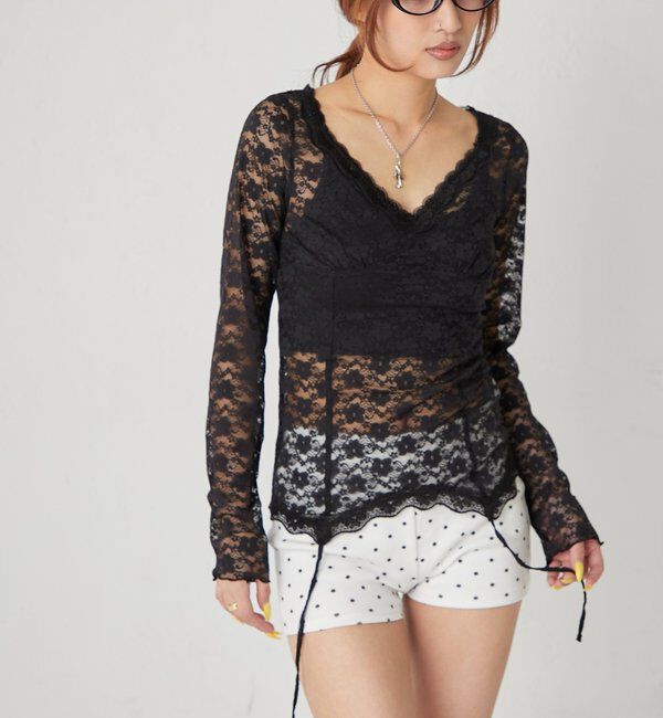  「レースガータートップス」|Tシャツ・カットソー|