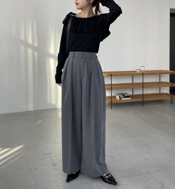  「【累計2万本突破！】【低身長・高身長サイズあり】2タックワイドパンツ」|チノ|