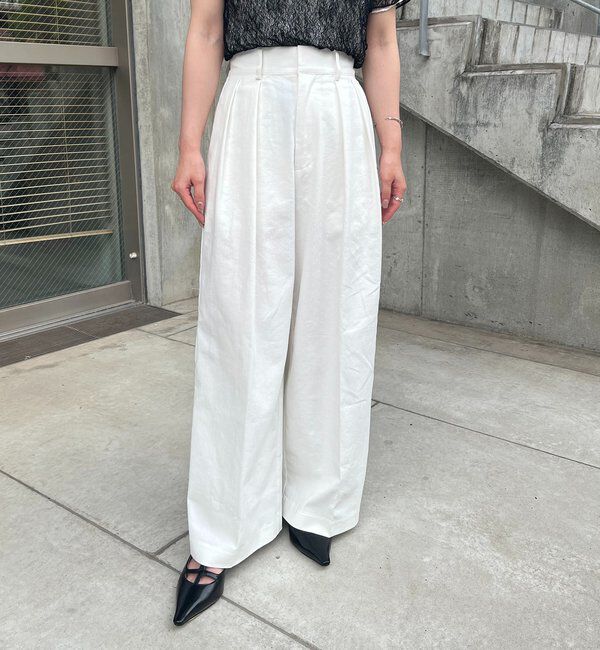  「【選べる4サイズ展開】2タックコットンパンツ」|チノ|