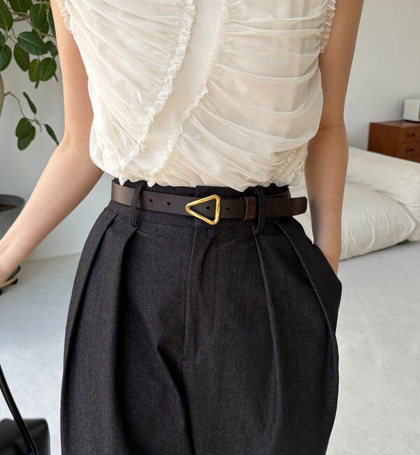  「トライアングルバックルベルト」|ベルト|ブラウン