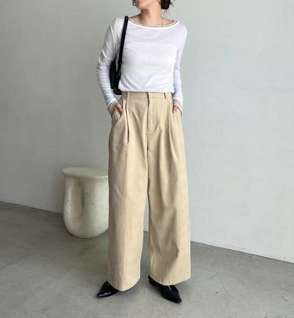  「【前後2WAY】2WAYボートネックシアーロンT」|Tシャツ・カットソー|