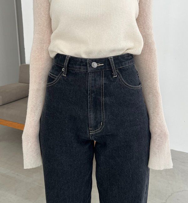  「【コラボ限定カラー/ホワイト・ベージュ】13ozハイウエストストレートデニム」|デニム|