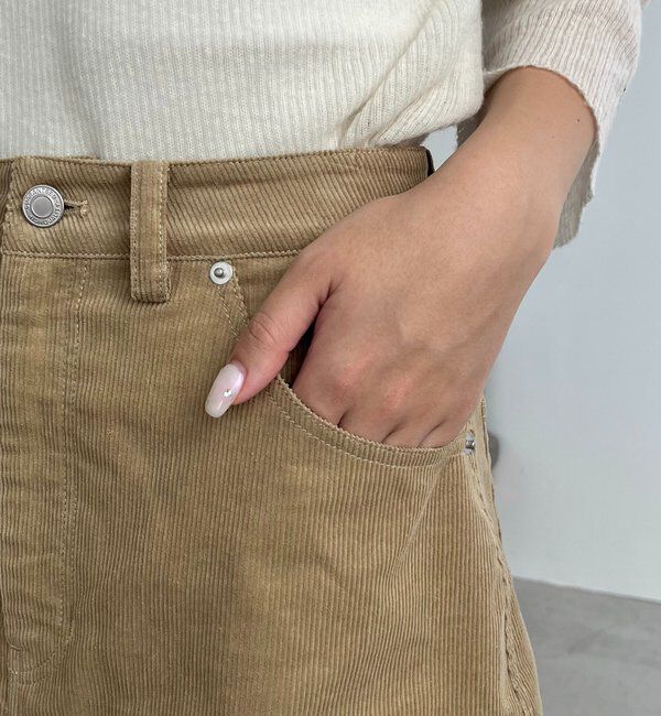  「【新色/レイヤード対応】コーデュロイ台形スカート」|スカート|