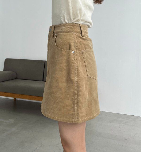  「【新色/レイヤード対応】コーデュロイ台形スカート」|スカート|