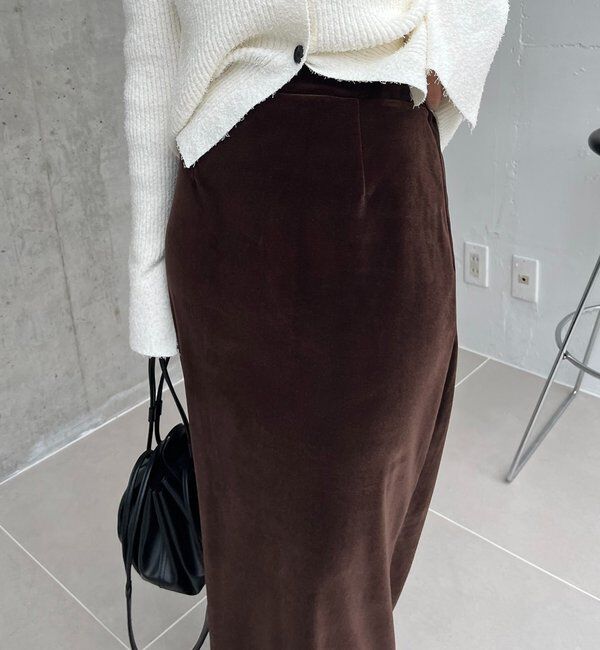  「【低身長サイズあり】ベロアIラインスカート」|スカート|