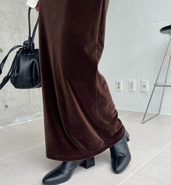  「【低身長サイズあり】ベロアIラインスカート」|スカート|