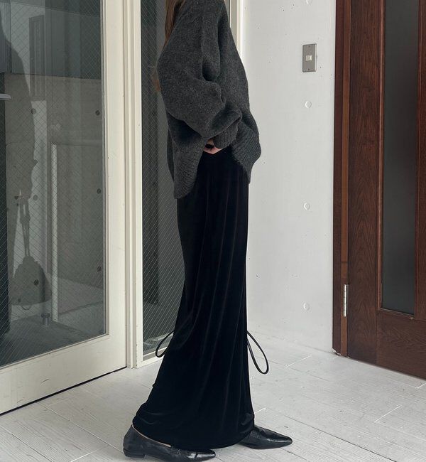  「【低身長サイズあり】ベロアIラインスカート」|スカート|