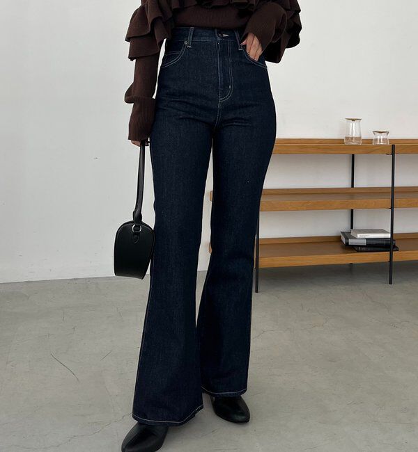  「【低身長サイズあり】フレアデニム」|デニム|インディゴブルー