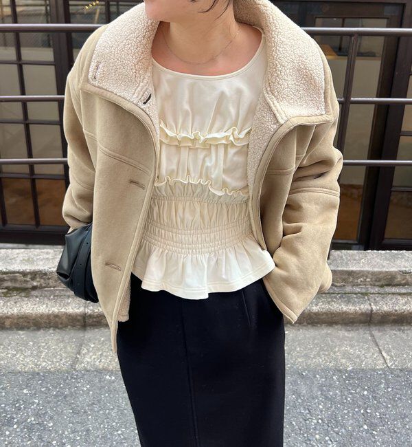  「【体感＋4℃】ベアシャーリング裏起毛トップス」|Tシャツ・カットソー|