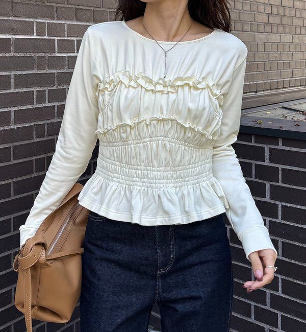  「【体感＋4℃】ベアシャーリング裏起毛トップス」|Tシャツ・カットソー|