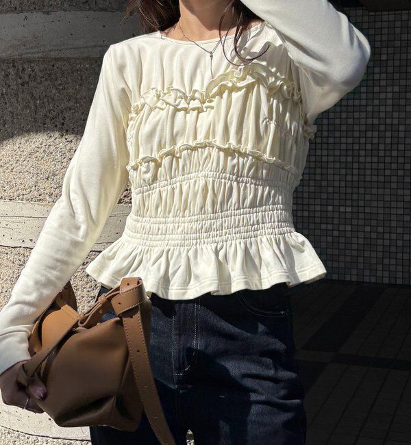  「【体感＋4℃】ベアシャーリング裏起毛トップス」|Tシャツ・カットソー|