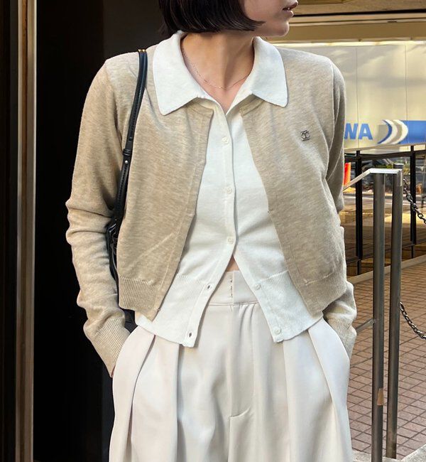  「レイヤードポロニットカーディガン」|カーディガン|