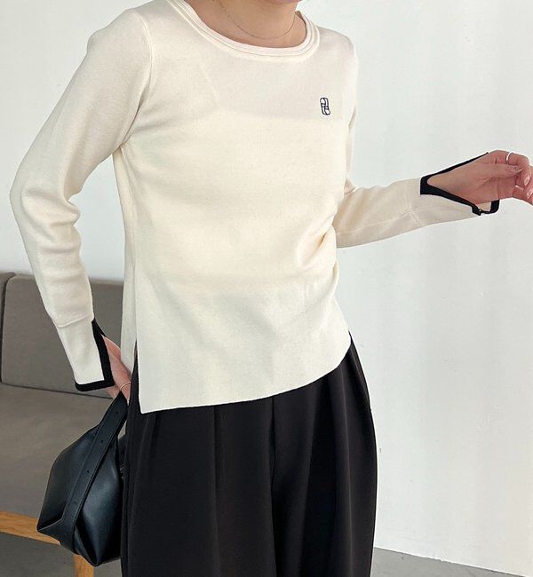  「1ポイントバイカラーニット」|ニット・セーター|