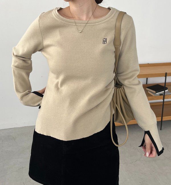  「1ポイントバイカラーニット」|ニット・セーター|