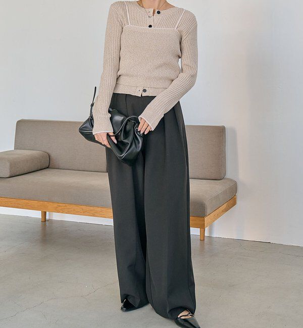  「メランジキャミSETカーディガン」|カーディガン|