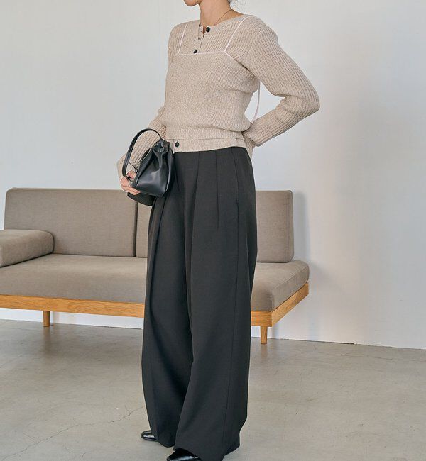  「メランジキャミSETカーディガン」|カーディガン|