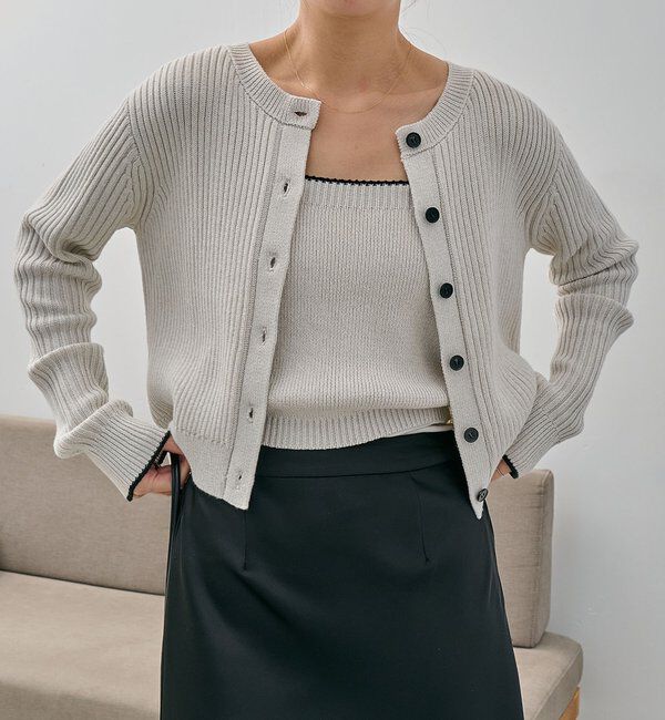  「メランジキャミSETカーディガン」|カーディガン|