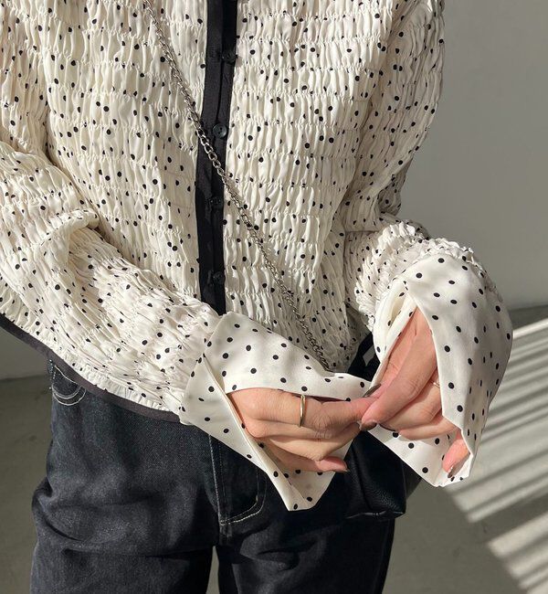  「【即完アイテム再入荷！】ドットシャーリングブラウス」|シャツ・ブラウス|