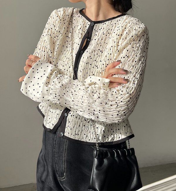  「【即完アイテム再入荷！】ドットシャーリングブラウス」|シャツ・ブラウス|