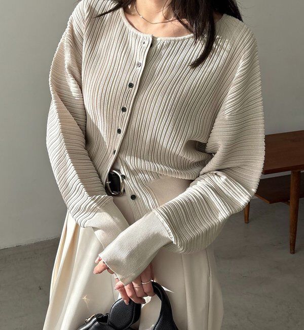  「プリーツパフカーディガン」|カーディガン|