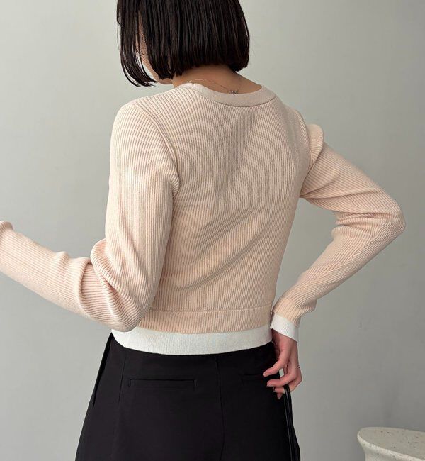  「バイカラーレイヤードカーディガン」|カーディガン|